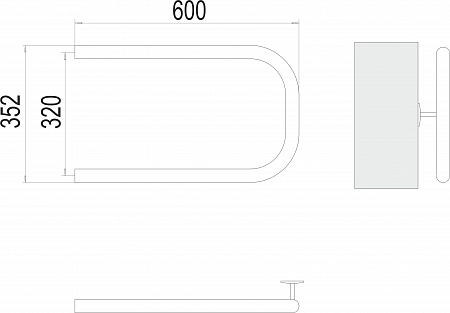 П-обр AISI 32х2 320х600 Полотенцесушитель  TERMINUS Владикавказ - фото 3
