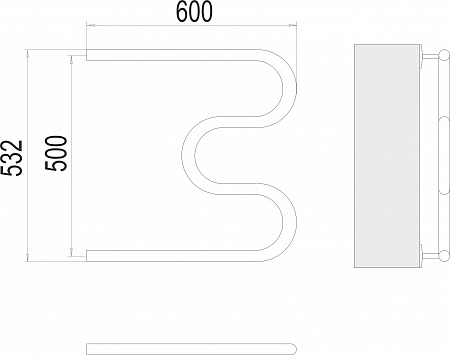 М-обр AISI 32х2 500х600 Полотенцесушитель  TERMINUS Владикавказ - фото 3