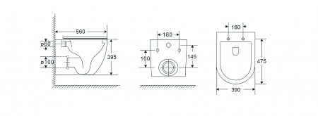 Подвесной унитаз безободковый Terminus Енисей Monolit 560х390 белый Владикавказ - фото 8