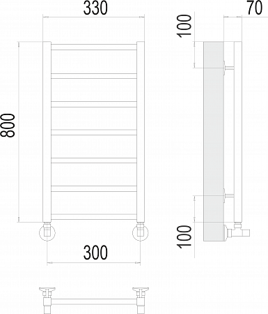 Контур П7 300х800 Полотенцесушитель  TERMINUS Владикавказ - фото 3