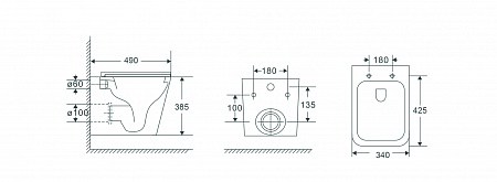 Подвесной унитаз безободковый Terminus Ватикан Monolit 490х340 белый Владикавказ - фото 9