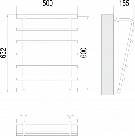 Каскад П5 600х500 Полотенцесушитель  TERMINUS Владикавказ - фото 3