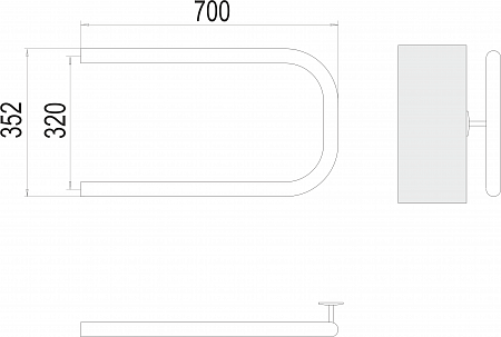 П-обр AISI 32х2 320х700 Полотенцесушитель  TERMINUS Владикавказ - фото 3