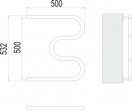М-обр AISI 32х2 500х500 Полотенцесушитель  TERMINUS Владикавказ - фото 3