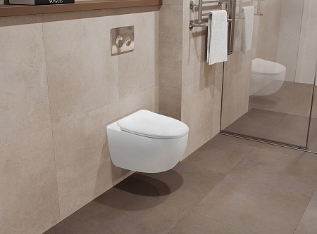 Подвесной унитаз безободковый Terminus Енисей Monolit 560х390 белый Владикавказ - фото 1