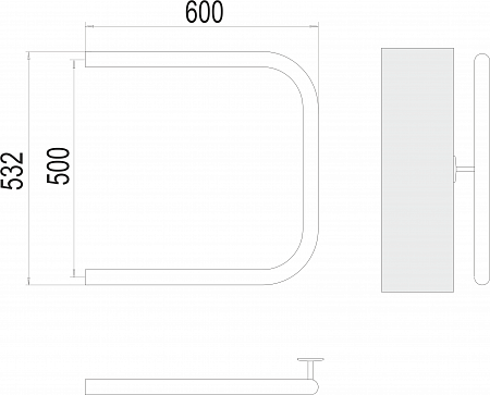 П-обр AISI 32х2 500х600 Полотенцесушитель  TERMINUS Владикавказ - фото 3