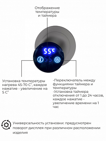 Рондо П2 350х760 электро Полотенцесушитель TERMINUS Оружейная сталь Владикавказ - фото 5