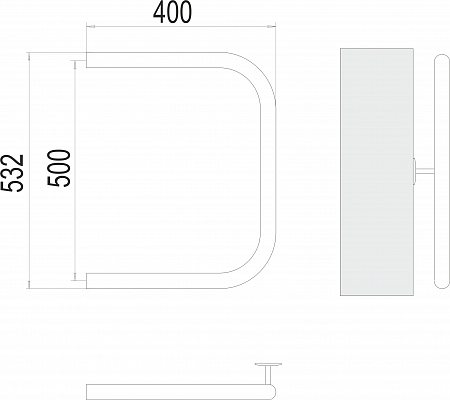 П-обр AISI 32х2 500х400 Полотенцесушитель  TERMINUS Владикавказ - фото 3
